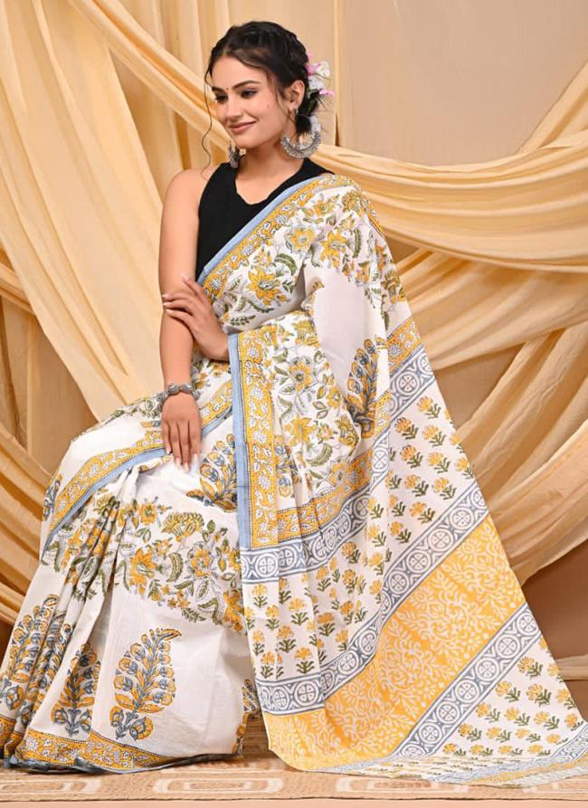 Cotton Multi Color Daily Wear Printed Saree